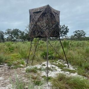 VENATIC 6' Tripod Hunting Tower Blind, 2 Person Hunting Stand with 4' x 4' Platform for Deer Hunting, Antelope and Elk