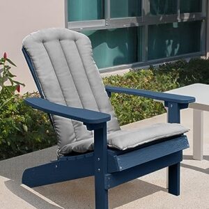 YEFU Outdoor Rocking Chair with Thin Cushion, Adirondack Chair for Indoor and Outdoor, Used in Patio, Fire Pit, Deck, Garden, Campfire Chairs(White Chair+Gray Cushion)