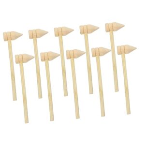 mini crab mallet 10 pcs small wooden hammer wood tools puzzle for developmental wooden beat hammers wooden cake mallet seafood hammers bulk gavel hammer crab sticks