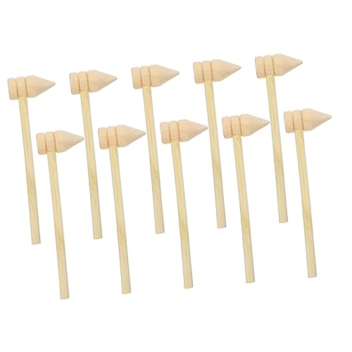 Mini Crab Mallet 10 Pcs small wooden hammer wood tools puzzle for developmental Wooden Beat Hammers wooden cake mallet Seafood Hammers bulk gavel hammer crab sticks