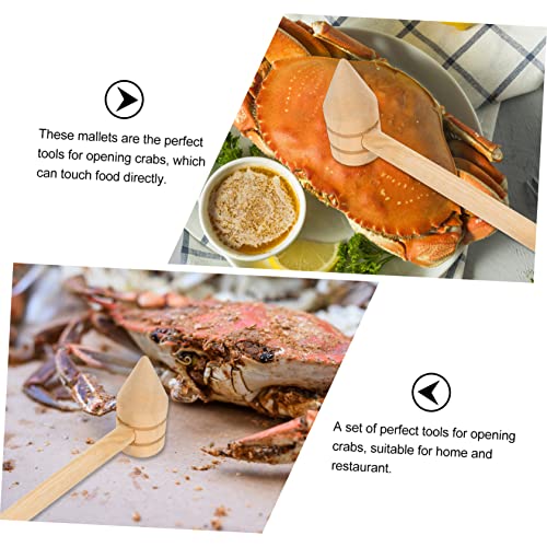 Mini Crab Mallet 10 Pcs small wooden hammer wood tools puzzle for developmental Wooden Beat Hammers wooden cake mallet Seafood Hammers bulk gavel hammer crab sticks