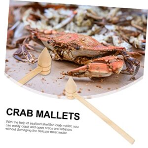 Mini Crab Mallet 10 Pcs small wooden hammer wood tools puzzle for developmental Wooden Beat Hammers wooden cake mallet Seafood Hammers bulk gavel hammer crab sticks