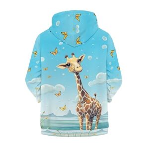 DISNIMO Giraffe Hoodies for Girls Size 8-10 Kids Zip Up Hoodie Sweatshirt Teen Girls Lightweight Fall Jacket Casual Long Sleeve Pullover Top