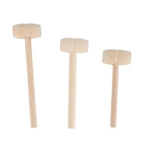 Mini Wooden Hammers for Chocolate, 100pcs Small Wood Mallets, Wooden Crab Lobster Mallets for Breakable Chocolate Heart, Cracking Seafood Tool