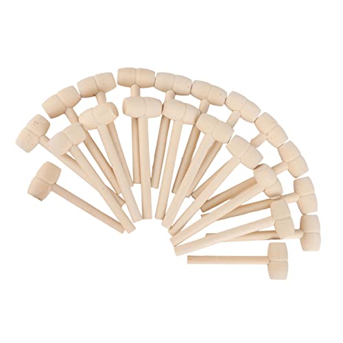 Mini Wooden Hammers for Chocolate, 100pcs Small Wood Mallets, Wooden Crab Lobster Mallets for Breakable Chocolate Heart, Cracking Seafood Tool