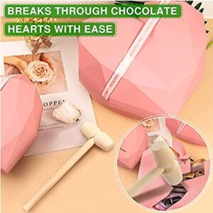 Mini Wooden Hammers for Chocolate, 100pcs Small Wood Mallets, Wooden Crab Lobster Mallets for Breakable Chocolate Heart, Cracking Seafood Tool