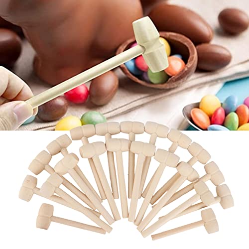 Mini Wooden Hammers for Chocolate, 100pcs Small Wood Mallets, Wooden Crab Lobster Mallets for Breakable Chocolate Heart, Cracking Seafood Tool