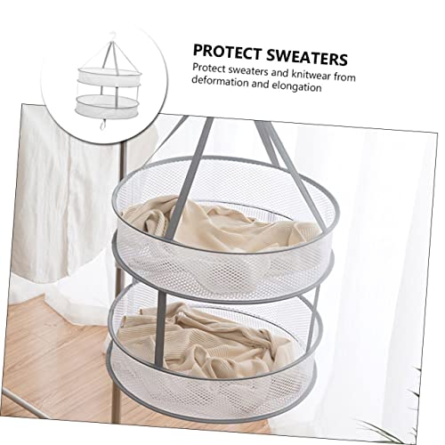 Alipis Double Clothes Basket Dish Drying Rack Large C Fold Towels Mesh Bra Mesh Drying Rack Socks Drying Hanger Clothes Drying Net Underwear Drying Net Socks Drying Mesh Net Grey Mesh