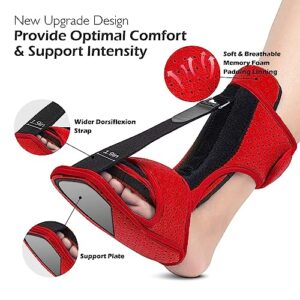 Runkelai Plantar Fasciitis Night Splint: 2 Packs Upgraded Plantar Fasciitis Brace with Support Plate for Plantar Fasciitis Relief Achilles Tendonitis Relief Foot Drop Heel Arch Pain Support for Women Black-Red