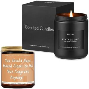 house warming gifts new home, housewarming candle & vintage oak scented candles