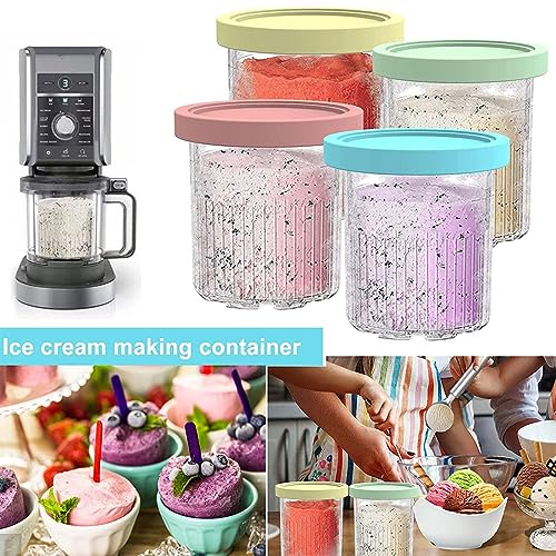 VRINO Creami Pints, for Extra Bowl for Ninja Creamy,24 OZ Creami Deluxe Pints Dishwasher Safe,Leak Proof for NC500 NC501 Series Ice Cream Maker