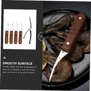 BESTonZON 1 Set Stainless Steel Shrimp Opener Lump Crab Meat Seafood Deveiner Alaskan King Crab Legs Tools for Oyster Crackers Fish Scale Remover Shrimp Line Cleaning Tools Nutcracker