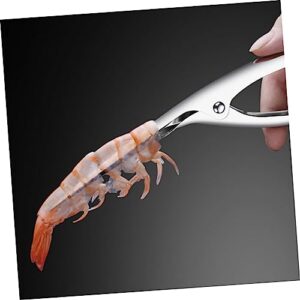 BESTonZON 1 Set Stainless Steel Shrimp Opener Lump Crab Meat Seafood Deveiner Alaskan King Crab Legs Tools for Oyster Crackers Fish Scale Remover Shrimp Line Cleaning Tools Nutcracker