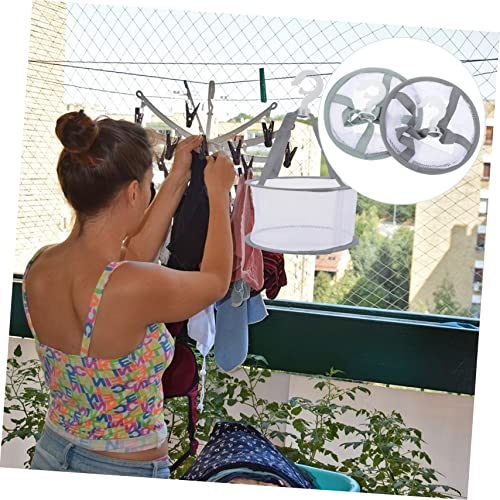 Alipis 2pcs Powder Puff Clothes Basket Collapsible Laundry Drying Rack Foldable Laundry Rack Makeup Sponge Laundry Drying Rack Collapsible Hanging Drying Net Makeup Puff Drying Storage