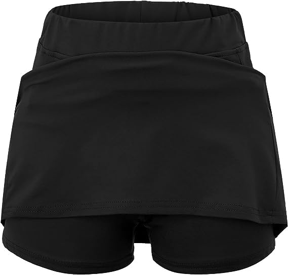 Biker Shorts Women Tennis Skorts Skirts with Pockets Built-in Shorts High Waist Athletic Golf Workout Running Shorts Plus Size Black XXXXXL