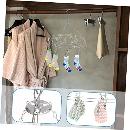 STOBAZA Clothespin Outdoor Clothes Drying Rack Shirt Hangers Portable Clothes Rack Folding Clip Hanger Shirts Hanger Outdoor Hanger Sock Coat Hanger Folder Portable Clothes Drying Rack