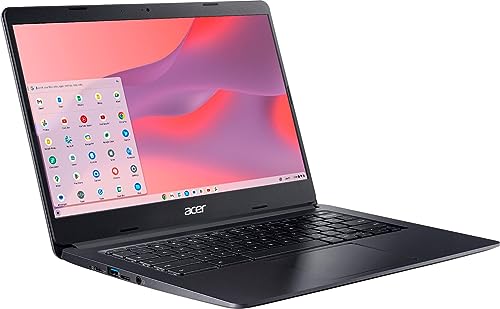 acer 2023 Newest Chromebook Laptop, 14 Inch FHD IPS Touchscreen Display, Intel Celeron Dual-Core Processor, 4GB LPDDR4, 64GB eMMC, Wi-Fi, USB-A&C, Chrome OS, Charcoal Black