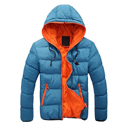 HUTJDHA Men'S Puffer Coats Winter Men'S Packable Down Puffer Jacket Men'S Winter Jackets With Hood Men'S Hooded Packable Ultra Light Weight Short Down Jacket Men'S 4X Tall Winter Jackets And Coats