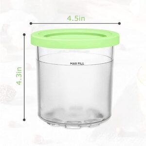 Creami Containers, for Ninja Creami Pints with Lids,16 OZ Ice Cream Containers Airtight and Leaf-Proof for NC301 NC300 NC299AM Series Ice Cream Maker