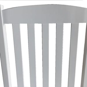 NOrhi Outdoor Wood Porch Rocking Chair, White Color, Weather Resistant Finish