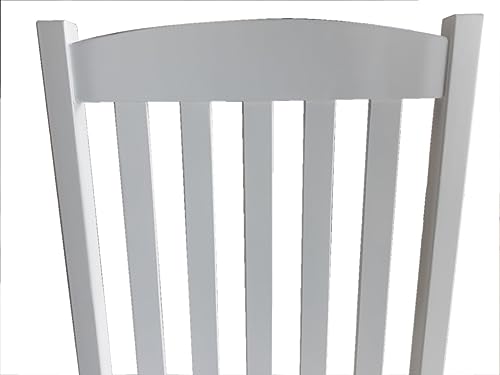 NOrhi Outdoor Wood Porch Rocking Chair, White Color, Weather Resistant Finish