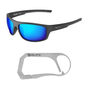 olife archamp b men's polarized casual sunglasses bundle with titanium alloy edc carabiner keychain clip for keys