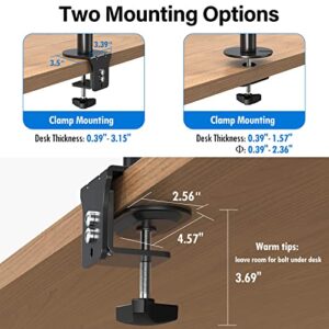 MOUNTUP Quad Monitor Stand, 4 Monitor Desk Mount for 13 to 32 inch Computer Screens + MOUNTUP Monitor Wall Mount