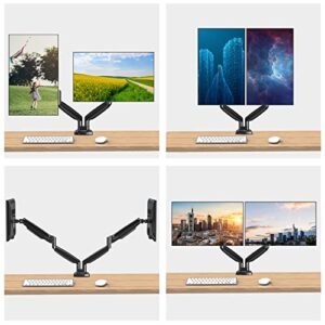 MOUNTUP Quad Monitor Stand, 4 Monitor Desk Mount for 13 to 32 inch Computer Screens + MOUNTUP Ultrawide Dual Monitor Desk Mount for 2 Computer Screen Max 35 Inch