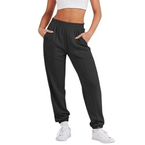 Women's Cinch Bottom Sweatpants Pockets High Waist Spory Gym Athletic Fit Jogger Pants Lounge Elastic Waist Stretchy Trousers