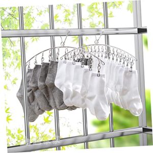 Alipis 2pcs Multi Clip Drying Rack Metal Washing Drying Clips Laundry Drying Hanger Laundry Drying Rack Collapsible Storage Hooks Folding Clothes Hanger Stainless Steel Hangers Socks Rack