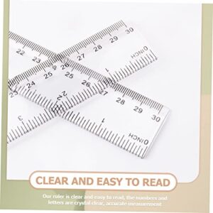 Ciieeo 20pcs Ruler Metric Ruler Clear Ruler Precision Ruler Ruler Plastic Ruler Straight Ruler 12+ Inch Ruler with Inches and Centimeters Clear Plastic Rulers 12 Inch Rulers Bulk