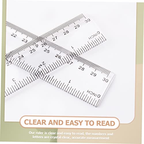 Ciieeo 20pcs Ruler Metric Ruler Clear Ruler Precision Ruler Ruler Plastic Ruler Straight Ruler 12+ Inch Ruler with Inches and Centimeters Clear Plastic Rulers 12 Inch Rulers Bulk