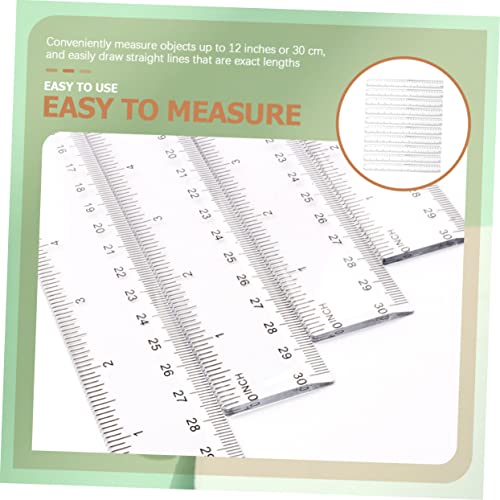 Ciieeo 20pcs Ruler Metric Ruler Clear Ruler Precision Ruler Ruler Plastic Ruler Straight Ruler 12+ Inch Ruler with Inches and Centimeters Clear Plastic Rulers 12 Inch Rulers Bulk