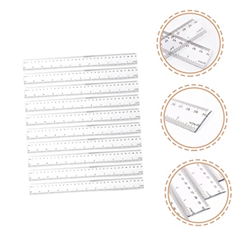 NUOBESTY 20pcs Ruler Ruler Rulers Shatterproof Ruler Clear Ruler Metric Ruler Plastic Rulers Classroom Supplies Technical Drawing Ruler Rulers Bulk for Classroom Use Scale