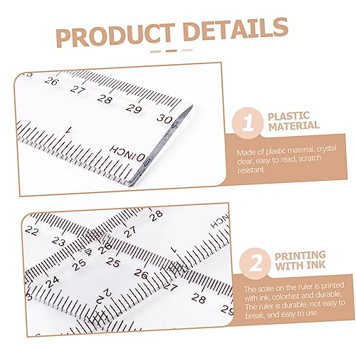 NUOBESTY 20pcs Ruler Ruler Rulers Shatterproof Ruler Clear Ruler Metric Ruler Plastic Rulers Classroom Supplies Technical Drawing Ruler Rulers Bulk for Classroom Use Scale