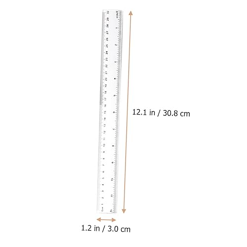 MAGICLULU 20pcs Ruler Metric Ruler 12+ Inch Rulers Plastic Rulers Metric Ruler Precision Ruler Straight Ruler 12 in Ruler Small Ruler Metric System Supplies Use Clear Ruler