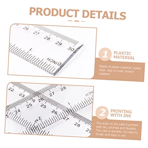 MAGICLULU 20pcs Ruler Metric Ruler 12+ Inch Rulers Plastic Rulers Metric Ruler Precision Ruler Straight Ruler 12 in Ruler Small Ruler Metric System Supplies Use Clear Ruler