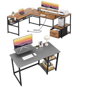 greenforest computer desk with monitor stand l shaped desk with drawers