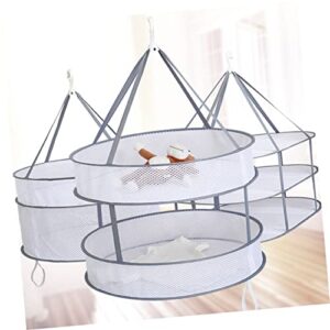 Alipis 2pcs Double Clothes Basket Collapsible Laundry Drying Rack c fold Towels Foldable Laundry Rack Towels Drying Hanger Underwear Drying Hanger Foldable Cloth Dryer Towels Drying net