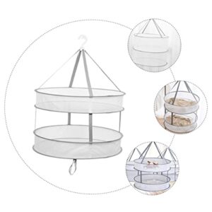 Alipis 2pcs Double Clothes Basket Collapsible Laundry Drying Rack c fold Towels Foldable Laundry Rack Towels Drying Hanger Underwear Drying Hanger Foldable Cloth Dryer Towels Drying net