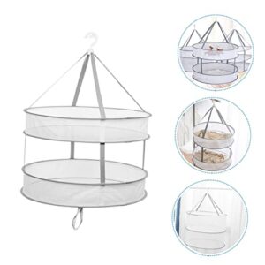 Alipis 2pcs Double Clothes Basket Collapsible Laundry Drying Rack c fold Towels Foldable Laundry Rack Towels Drying Hanger Underwear Drying Hanger Foldable Cloth Dryer Towels Drying net