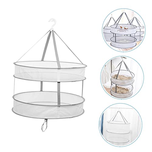 Alipis 2pcs Double Clothes Basket Collapsible Laundry Drying Rack c fold Towels Foldable Laundry Rack Towels Drying Hanger Underwear Drying Hanger Foldable Cloth Dryer Towels Drying net