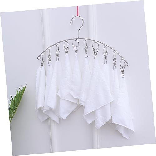 Zerodeko 6 Packs Stainless Steel Hangers Scarf Rack Towel bin Clothes Hanger s Diapers Laundry Drying Rack Clothes Clips Drip Hanger Coat Hanger Clothespin Socks Rack drip Rack