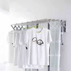 Estleys Wall Mounted Clothes Drying Rack, Folding Stainless Steel Towel Rack, Laundry Drying Rack with 7 Rods, 120 lbs Large Capacity (23.6 inches)