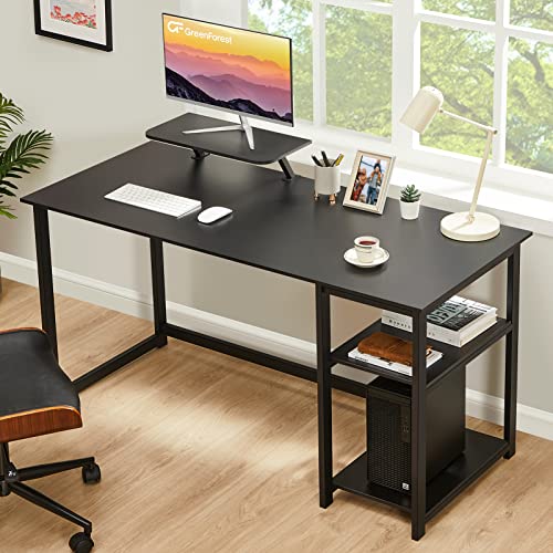 GreenForest 70 in L Shaped Desk with Drawers and Printer Stand and 47 in Computer Home Office Desk with Monitor Stand and Storage Shelves