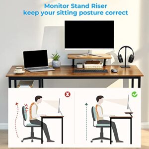 GreenForest 70 in L Shaped Desk with Drawers and Printer Stand and 47 in Computer Home Office Desk with Monitor Stand and Storage Shelves