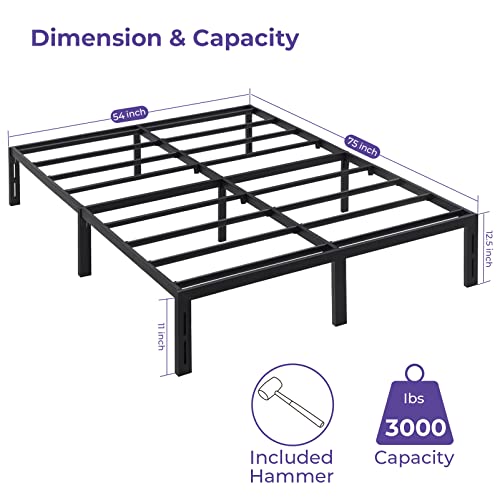 GreenForest 70 inch L Shaped Desk with Drawers and Printer Stand and Full Size Bed Frame Easy Quick Assembly