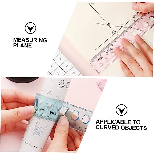 Operitacx 4 Set Suit Stationary Tools for Math Protractor Triangular Ruler Clear Ruler Geometry Ruler Protractor Ruler Rulers Stationery Plastic Ruler Unisex to Draft