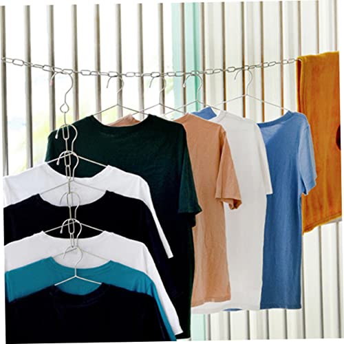Cabilock 3pcs Portable Clothes Drying Rack Wall Mount Clothes Drying Rack Metal Clothes Rack Display Hanging Chain Metal Clothesline Hook Clothes Hangers Chain Stainless Steel Clothesline