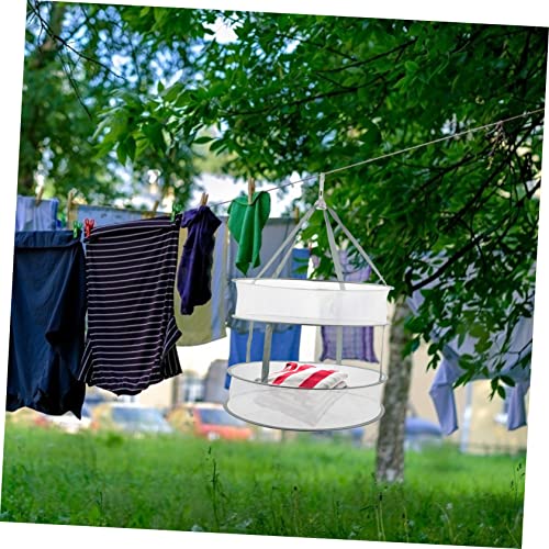 BioNyt 3 Pcs Beauty Sponge Drying Blue Hanging Clothes Drying Rack Containers for Clothes Round Laundry Basket Makeup Brush Drying Basket Laundry Hanging Mesh Rack Foldable Sweater Dryer (Color : Mat